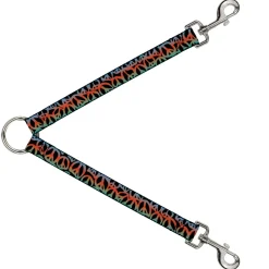 Dog Leash Splitter - Peace Black/Multi Color