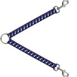 Dog Leash Splitter - Peaks Turquoise/Fuchsia/Black/White