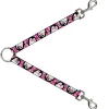 Dog Leash Splitter - Penguins w/Cupcakes Fuchsia/Multi Color