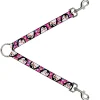 Dog Leash Splitter - Penguins w/Cupcakes Fuchsia/Purple/White