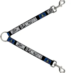 Dog Leash Splitter - Pennsylvania Flag Silhouette WELCOME TO PENNSYLVANIA