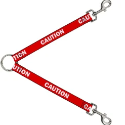 Dog Leash Splitter - Pet Quote CAUTION Red White