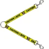 Dog Leash Splitter - Pet Quote CAUTION I BITE Dog Growl Yellow Black