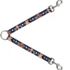 Dog Leash Splitter - Pin Up Girl Poses Star & Stripes Gray/Blue/White/Red