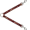 Dog Leash Splitter - Pin Up Girl Poses Buffalo Plaid Blocks Black/Red