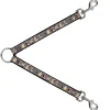Dog Leash Splitter - Pin Up Girl Poses Stripe Black/White