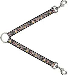 Dog Leash Splitter - Pin Up Girl Poses Stripe Black/White
