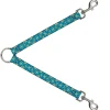 Dog Leash Splitter - Pinwheel Plumes Beige/Turquoise