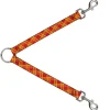 Dog Leash Splitter - Plaid X4 Fluorescent Oranges/Pinks/Yellow