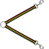 Dog Leash Splitter - Plaid Black/Rasta