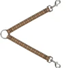 Dog Leash Splitter - Plaid Tan Shades/Orange