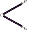 Dog Leash Splitter - Plaid Black/Purple/Gray