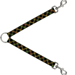 Dog Leash Splitter - Plaid X Rasta