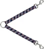 Dog Leash Splitter - Plaid X2 Navy/White/Orange