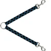 Dog Leash Splitter - Plaid Black/Turquoise/Gray