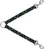 Dog Leash Splitter - Plaid Black/Yellow/Turquoise/Gray