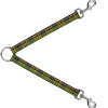 Dog Leash Splitter - Plaid Black/Multi Neon