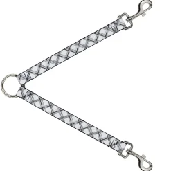 Dog Leash Splitter - Plaid X White/Gray