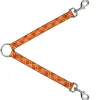Dog Leash Splitter - Plaid X4 Oranges/White