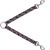 Dog Leash Splitter - Plaid X3 Navy/Orange/White