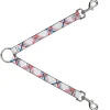 Dog Leash Splitter - Plaid X White/Red/Turquoise/Gray