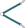 Dog Leash Splitter - Plaid Turquoise/Yellow/Black/Gray