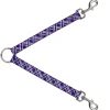 Dog Leash Splitter - Plaid X3 Purple/Gray/White