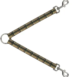 Dog Leash Splitter - Plaid Tan