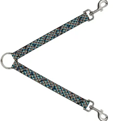 Dog Leash Splitter - Polka Dots Stacked Black/Blue/Sage/Brown