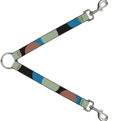 Dog Leash Splitter - Polka Dots CLOSE-UP Black/Blue/Sage/Brown