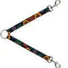 Dog Leash Splitter - Psychedelic Daisies Black/Multi Color