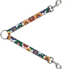 Dog Leash Splitter - Psychedelic Daisies C/U White/Multi Color