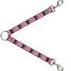 Dog Leash Splitter - Puerto Rico Flag Repeat/Black