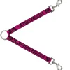 Dog Leash Splitter - Punk Princess Fuchsia/Black