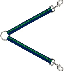 Dog Leash Splitter - Racing Stripe Navy/Bright Green
