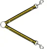 Dog Leash Splitter - Racing Stripe2 Weathered Black/Yellow
