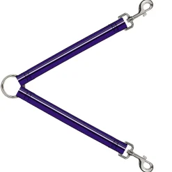 Dog Leash Splitter - Racing Stripes Purple/Gray/White/Black
