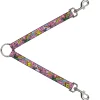 Dog Leash Splitter - Rainbow Cloud Stars Pink