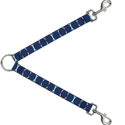 Dog Leash Splitter - Rings Turquoise/White/Fuchsia