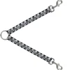 Dog Leash Splitter - Robot Heads Checkers Black/White