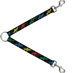 Dog Leash Splitter - Roller Skates Black/Gray/Multi Color