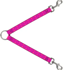 Dog Leash Splitter - Rotating Squares Pink/Purple