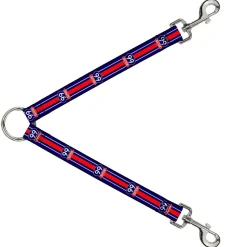 Dog Leash Splitter - ROUTE 66 Highway Sign/Stripe Blue/White/Red