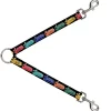 Dog Leash Splitter - SAUCE Baseball Script Black/Multi Color