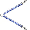 Dog Leash Splitter - SAUCE Baseball Script White/Blue