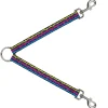 Dog Leash Splitter - Scribble Zig Zag Stripe Navy/Multi Color