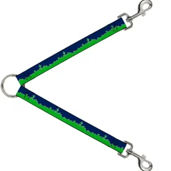 Dog Leash Splitter - Seattle Skyline Navy/Gray/Green