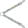 Dog Leash Splitter - Sketch Skull/Star/Heart White/Multi Color