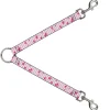 Dog Leash Splitter - Sketch Stars w/Stripes Pink/White/Fuchsia
