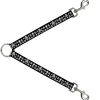 Dog Leash Splitter - Skulls & Stars Black/White
